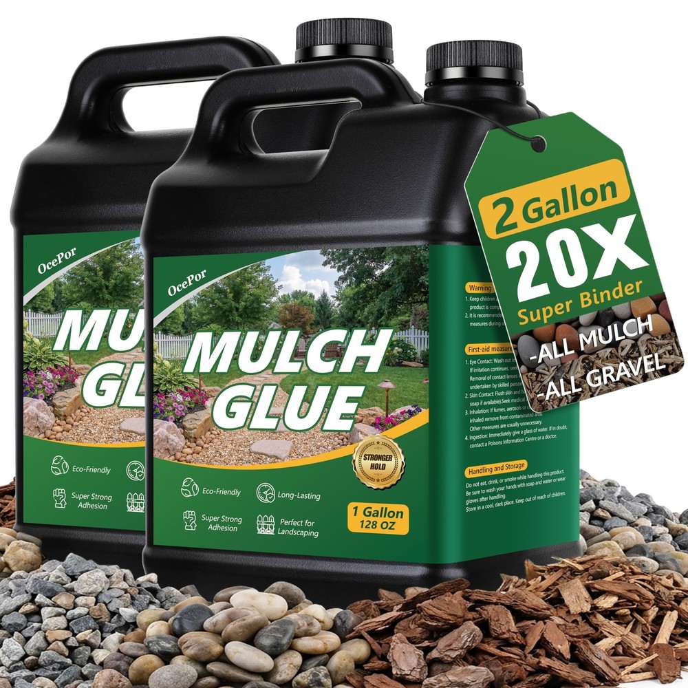 OcePor 2 Gallon Mulch Glue for Landscaping, Rock Glue for Landscaping, Mulch …