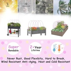 Garden Hoops Sunwuk Greenhouse Hoops for 2.5-5.5ft Wide Raised M SIZE 60pcs