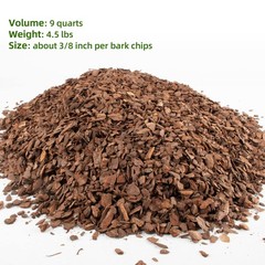 9 qt Organic Orchid Potting Bark -Natural Mulch for Potted Plants, 9qt, Small