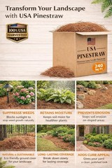 Long Needle Pine Straw Mulch 240 Sqft Coverage 1 Set Premium USA Harvested