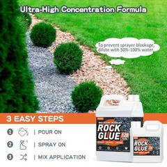 Rock Glue,99% Stronger Bond Gravel Binder for Pea Gravel, Pebble&Stone 1 Gallon