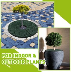 Peryiter 12 Pcs Double Side Rubber Mulch Tree Ring Heavy Duty Rubber Mulch Mat