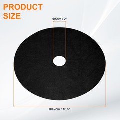16pcs Tree Mulch Ring 16.5″ Non-Woven Round Tree Protector Weed Barrier, Black