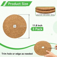 11.8 Inch Coconut Fiber Tree Ring Mulch Mat, 3 Pack Tree Mulch Ring | 100% Na…