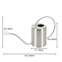 Stainless Steel Silver Colored Watering Can 1/2 Gallon Long Spout Watering Po…