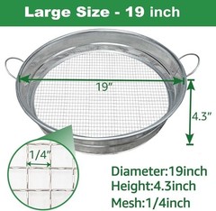 19” Extra Large Soil Sifter with Handles, Compost Sifter for With Handle