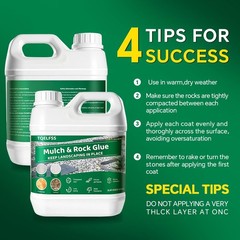 Tqelfss Rock Glue For Landscaping 2L/0.52Galrock Gluefast-Dry Strong Pea Gravel