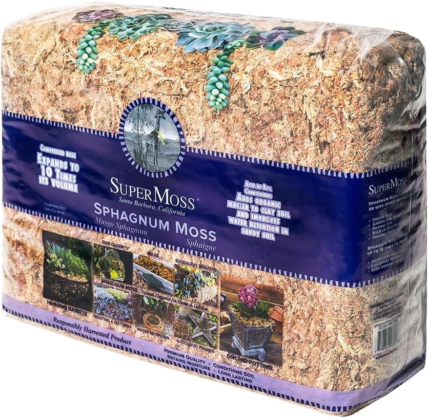 (22330) Orchid Sphagnum Moss Dried, Natural, 2.1Lbs Small Bale