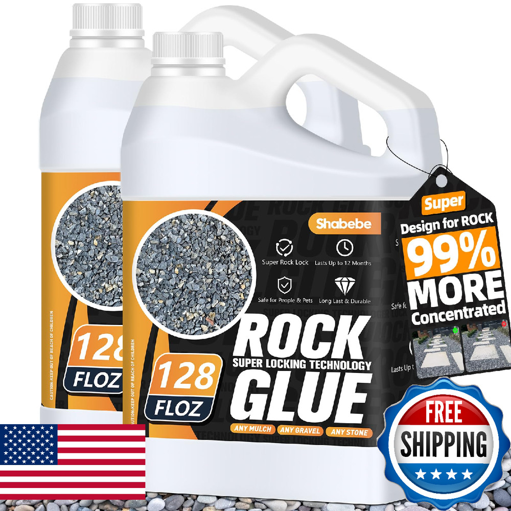 Shabebe Rock Glue 2 Gallon 99 Stronger 3X Coverage Vs Regular Formulas Mulch