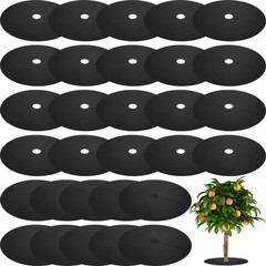 30 Pieces 20.5 Inch Weed Barrier Mats Non Woven Tree Mulch Ring Thickened Tre…