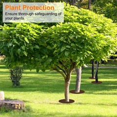 8pcs Tree Mulch Ring 16.5″ Non-Woven Round Tree Protector Weed Barrier, Brown