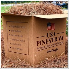 Organic Pine Straw Mulch Natural Weed Control Moisture Retention Cover 240 Sqft