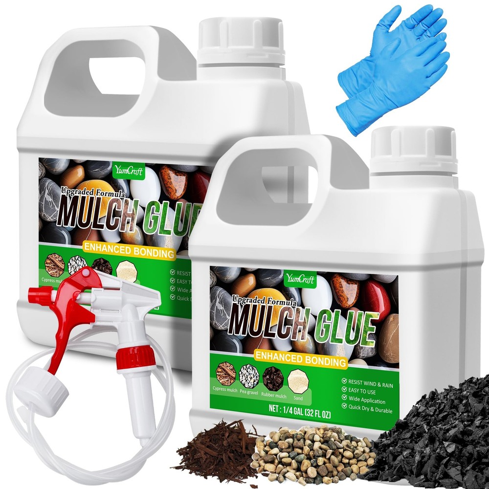 Mulch Glue, 64oz Concentrate Gravel & Rock Stabilizer for 64 oz, Clear