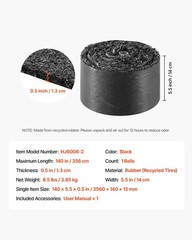 Vevor Rubber Mulch Mat Roll 140 X 4.5 In Recycled Rubber Permanent Mulch Edging