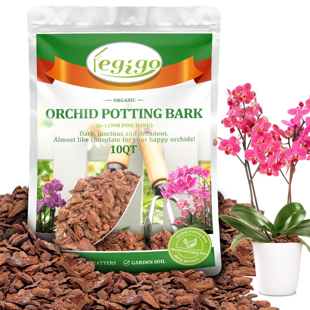 Legigo 10 Quarts Organic Orchid Potting Bark- All Natural Orchid Bark Potting