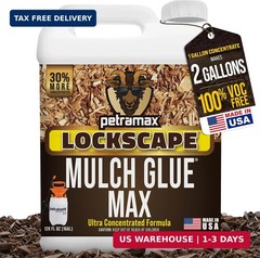 PetraMax Lockscape Mulch Glue for Landscaping Rocks Max Concentrate, Weed Barrie