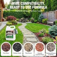 Mulch Glue for Landscaping – 128 fl oz Ready to Use Rock Glue, Fast Dry Weath…