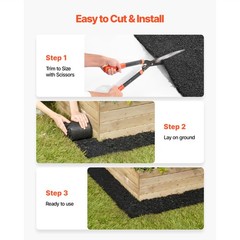 Uimoso Recycled Rubber Mulch Roll 140 x 5.5 in Garden Border and Pathway Mat