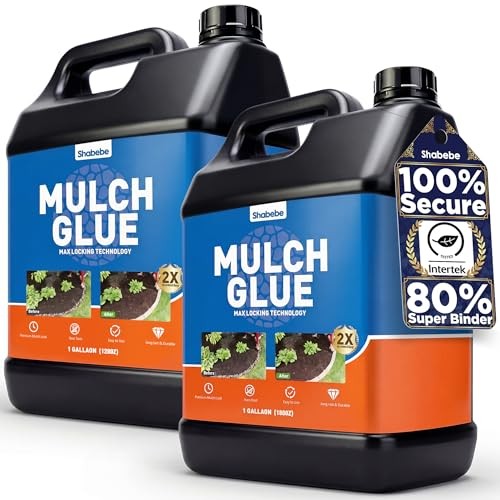 Mulch Glue, 2Gallon Rock Glue for Landscaping Strong 2 Gallon Mulch Glue