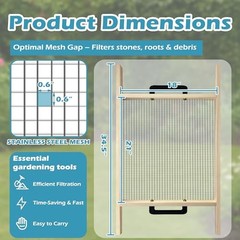 Large Soil Sifter, Rock Sifter Garden Sieve Soil Dirt Leaves for Gardening,