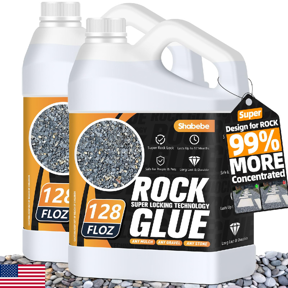 Shabebe Rock Glue 2 Gallon 99 Stronger 3X Coverage Vs Regular Formulas Mulch