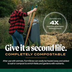 Farmstraw Coarse Cut, 3 Cu Ft (25 Lb) Expands to 10+ Cu Ft – Wheat Straw Bedding