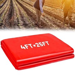 Garden Red Plastic Mulch Roll 4ft x 25ft for Faster Crop Growth and Harvests