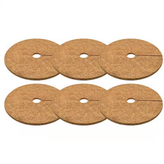 6-Piece 17.8 In. Brown Coconut Fibers Mulch Ring Tree Protector Mat for Tree Pro