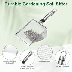 -Pack Gardening Soil Sifter Mesh Stainless Steel Sand Soil 2/2.8/3.8/5 mm 4