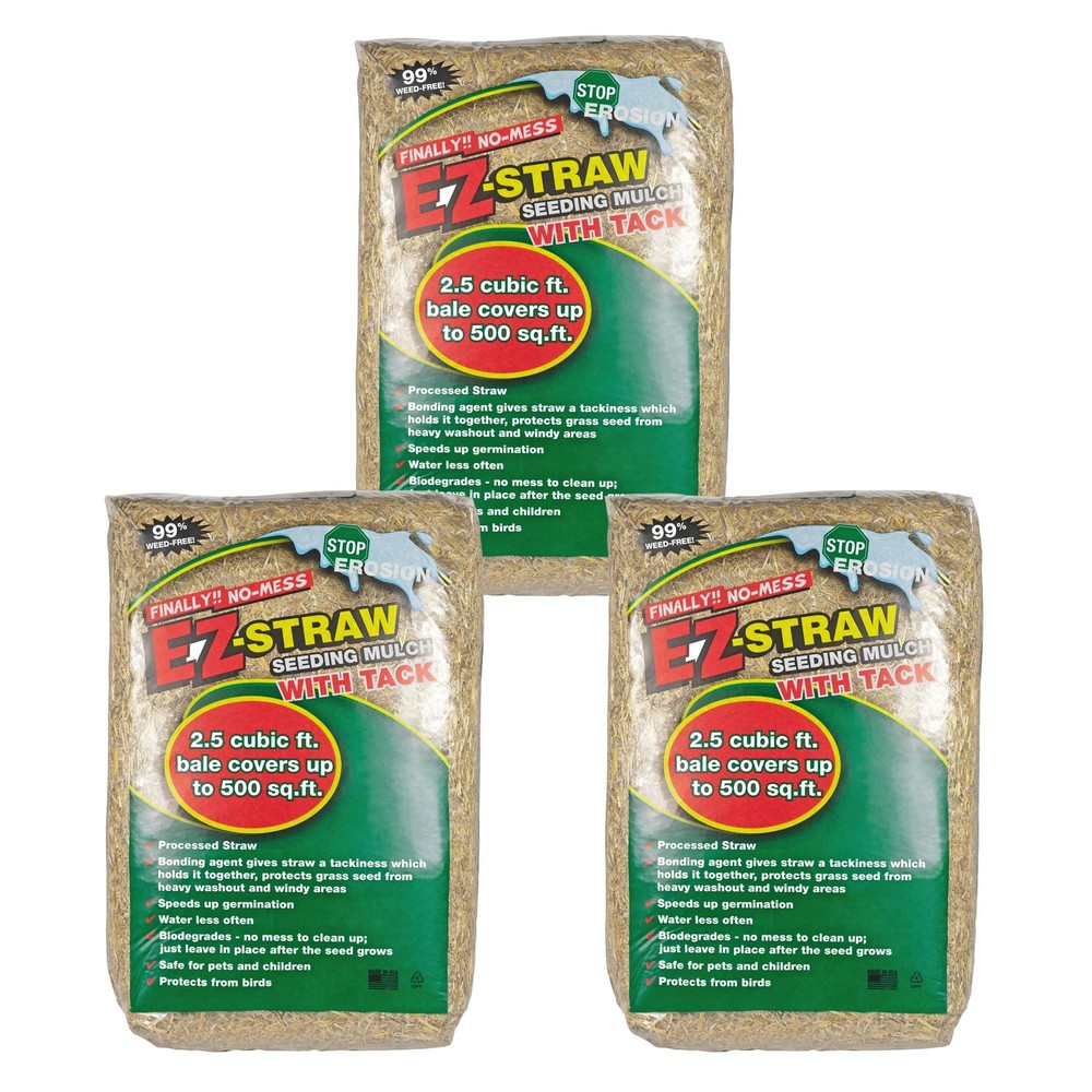 EZ Straw Seeding Mulch with Tack, 2.5 Cubic Feet (3 Pack)