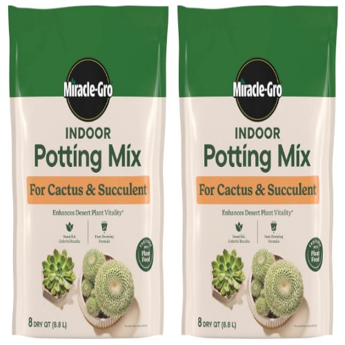 Miracle-Gro Cactus, Palm and Citrus Potting Mix Soil 8 qt. 2-Pack