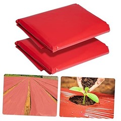 2Pack 3 Mil Embossed Mulch Garden Plastic Film, 4ft X 25ft 4ft X 25ft-2pcs Red