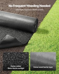 VEVOR Rubber Mulch Roll for Landscaping 96 x 22in Recycled Rubber Mulch Mat