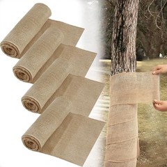 4 Rolls Burlap Tree Protector Wraps, 4.7″ x16.4′ Winter-Proof Tree Trunk