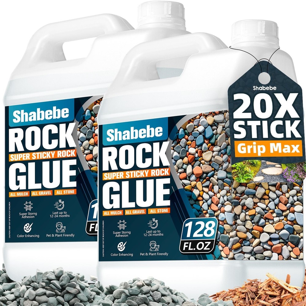 Rock Glue for Landscaping – 2 Gallon Mulch Hold with Grip Max, Strong Adhesio…