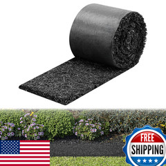 Vevor Rubber Mulch Mat Roll 140 X 4.5 In Recycled Rubber Permanent Mulch Edging