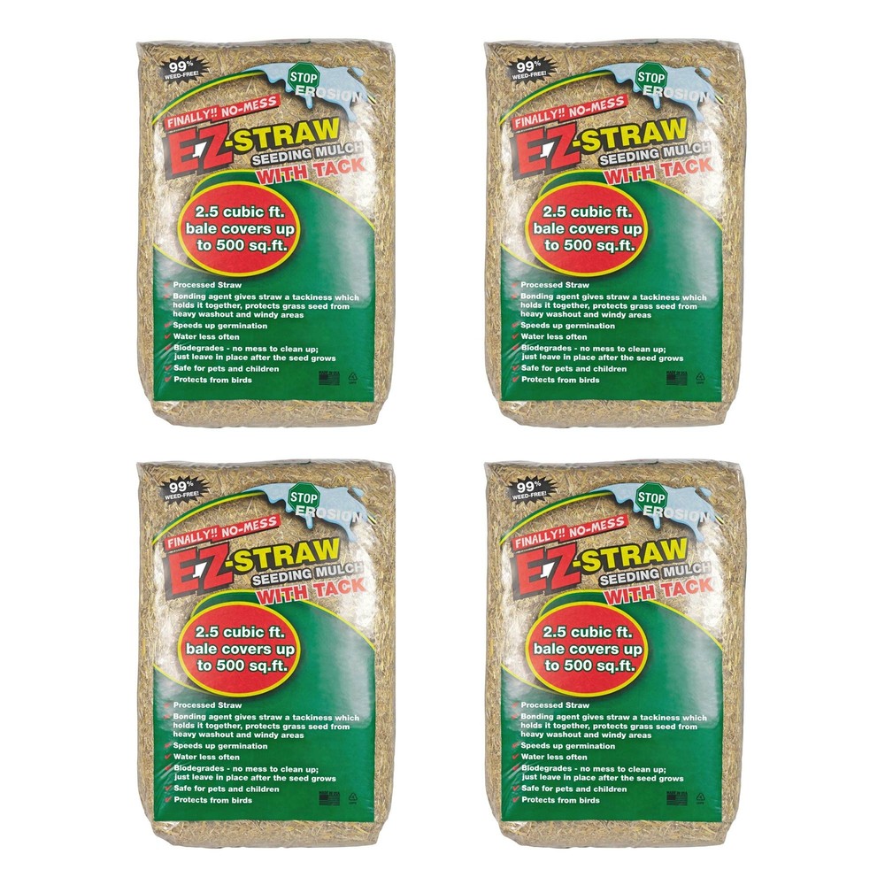 EZ Straw Seeding Mulch with Tack, 2.5 Cubic Feet (4 Pack)