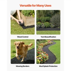 Uimoso Recycled Rubber Mulch Mat Roll 6-Pack 120×4.5in Garden Border Pathway