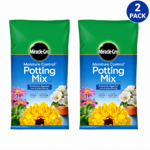2-pack Moisture Control Potting Mix Soil . For Container Plants, Protects Agains