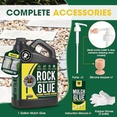 Rock Glue, 128OZ Mulch Glue for Landscaping, No Dilution Needed Fast-Dry