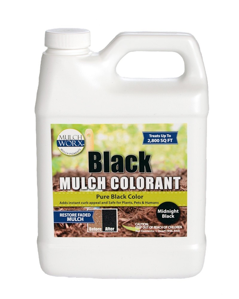 MulchWorx Black Mulch Color Concentrate – 1 Quart Treats 2,800 Sq. Ft.