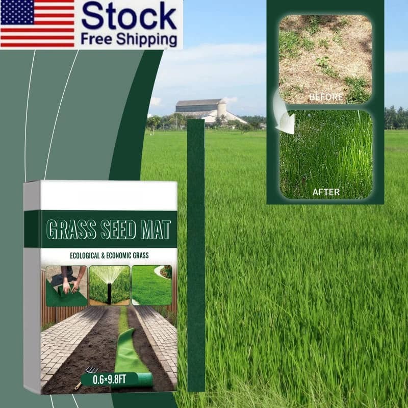 Eco-Friendly Artificial Green Grass Seed Mat Landscaping Blanket Indoor Outdoor