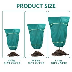 Plant Cover Bag with Zipper Drawstring for Garden Bird Bug Protection