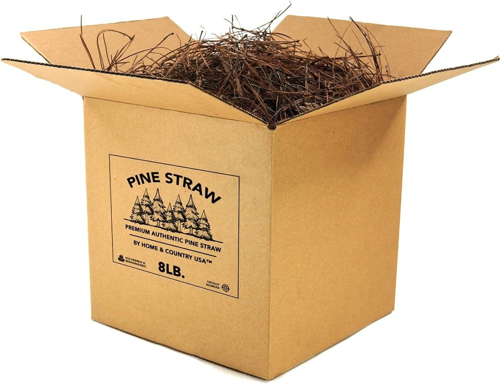 Premium 8 Pounds Pine Straw Mulch for Landscaping Organic Material Made from