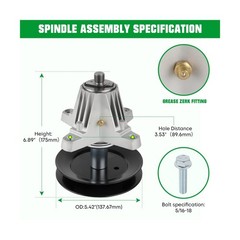 Youxmoto 618-09236 Blade Spindle Kit for 54 Inch Deck Cub Cadet MTD Craftsman…