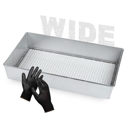 Soil Sifter, Wide Size (17.5 x 11.5 inches) with 3/8-inch Mesh, Garden 3/8 inch