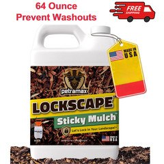Lockdown Sticky Mulch Glue for Landscaping 64 Oz, Lasts Up to 2 Years, Non-Toxic