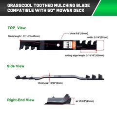 Grasscool SS5000 Timecutter 50 inch Deck Toro Mower Mulching Blades | Fits OE…