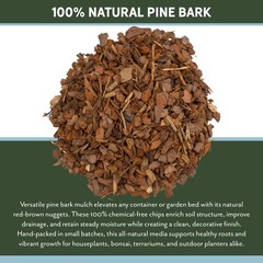 100% Natural Pine Bark Mulch Nuggets (8 Quarts), Small Chips 8 Quarts