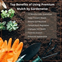 Premium Brown Wood Mulch –Organic Decorative Ground Cover for Garden & Landscape